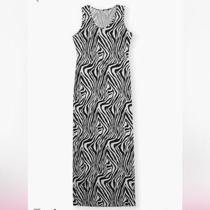 Boohoo scoop neck zebra dress